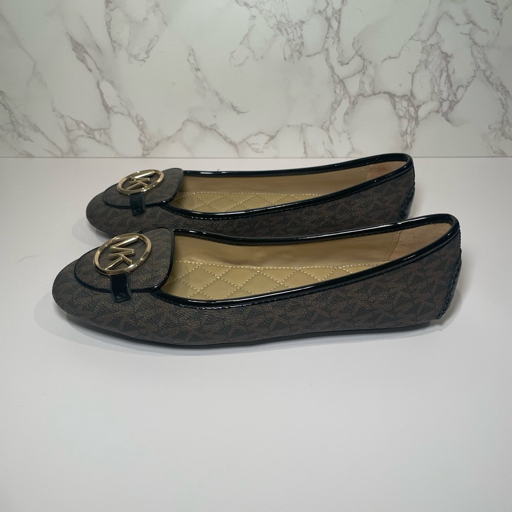 Michael Kors Women's Brown and Gold Loafers - Picture 2 of 5